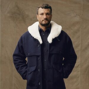 Filson LINED MACKINAW WOOL PACKER COAT with shearling collar